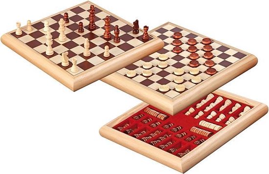 Boek: Philos houten schaak-dam set 32x32cm, geschreven door Philos