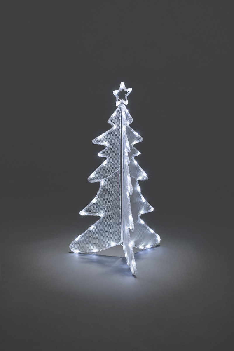 Konstsmide 3920 - Verlicht kerstfiguur - 40 lamps LED acryl 3D denneboom - 60cm - 24V - voor buiten - koelwit