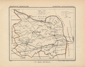 Historische kaart, plattegrond van gemeente Menaldumadeel in Friesland uit 1867 door Kuyper van Kaartcadeau.com