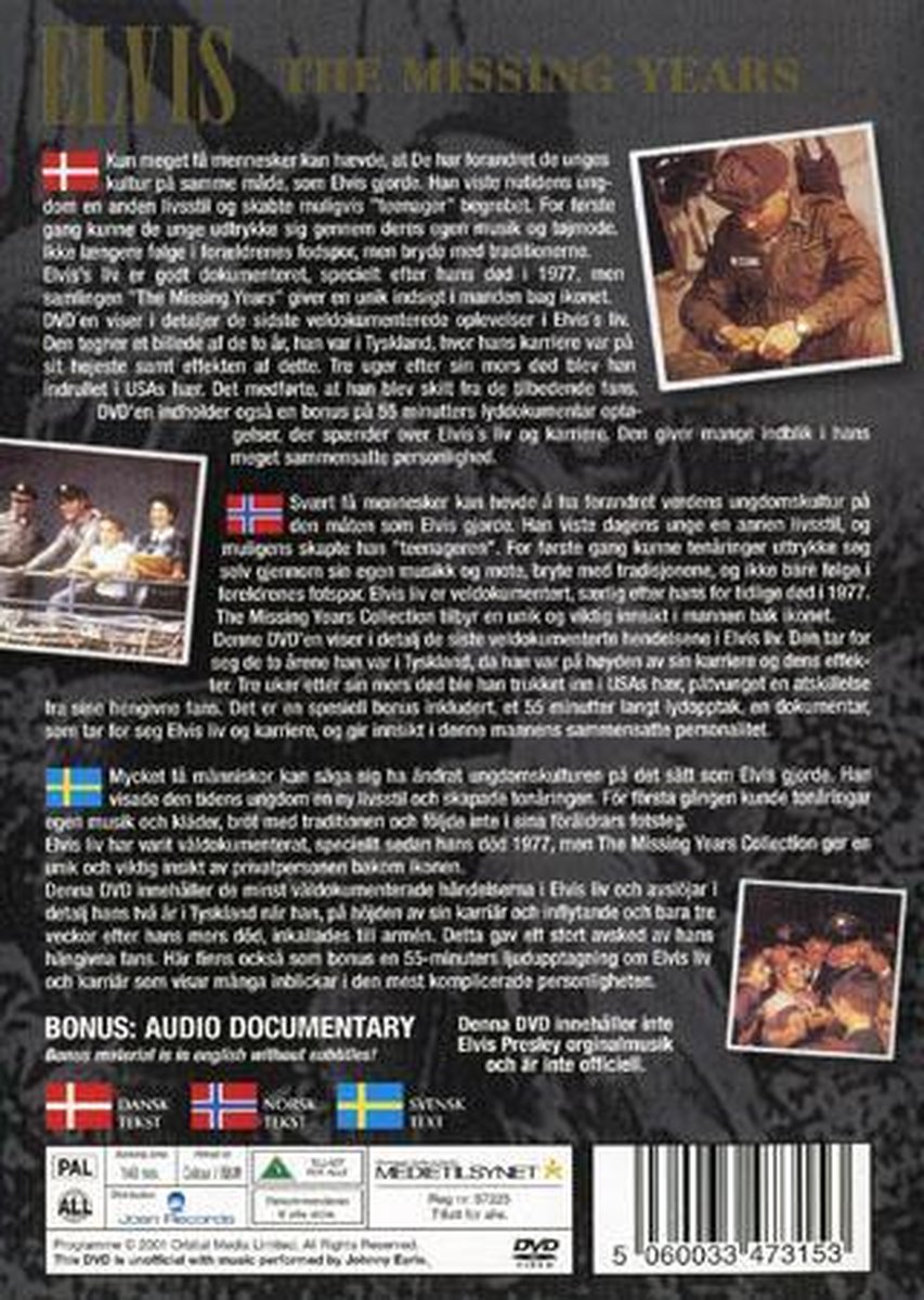(未使用･未開封品)Elvis: The Missing Years [DVD] [Import] ELVIS PRESLEY - The Missing Years ( DVD + CD, 2001) NEW