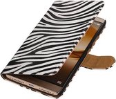 Zebra Bookstyle Wallet Case Hoesje Geschikt voor Huawei Mate 8 Wit