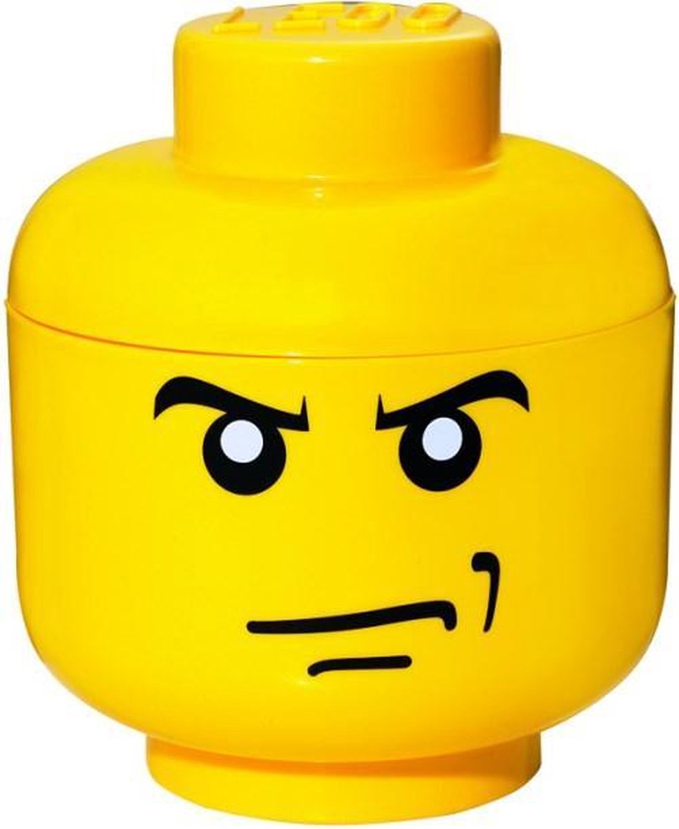 Lego Opbergbox Head S Angry Man Geel