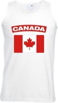 Singlet shirt/ tanktop Canadese vlag wit heren M