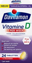 Davitamon Vitamine D 1 per week  - Voedingssupplement met Vitamine D - 24 tabletten