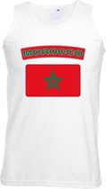 Singlet shirt/ tanktop Marokaanse vlag wit heren M