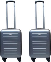 Benzi - Gemelos - 2 delige handbagage kofferset - 55 cm - zilver grijs