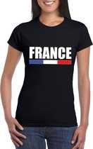 Zwart Frankrijk supporter t-shirt voor dames M