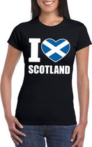 Zwart I love Schotland fan shirt dames S