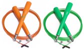 #DoYourFitness - 2x Speed Rope - »Rapido« - Springtouw met stalen kabel - 300 cm - orange & groen