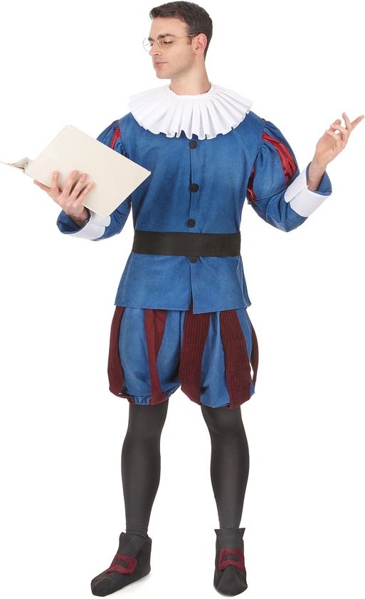 Ulikey middeleeuwse kleding voor heren, carnavalsheren renaissance kostuumset met middeleeuws piratenhemd, middeleeuwse broek, Viking-kostuum, riem, polsbeschermers voor carnavalskostuums (Beige, XXL