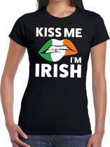 Kiss me i am Irish t-shirt zwart dames XS