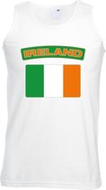 Singlet shirt/ tanktop Ierse vlag wit heren L