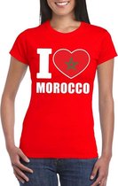 Rood I love Marokko fan shirt dames XS