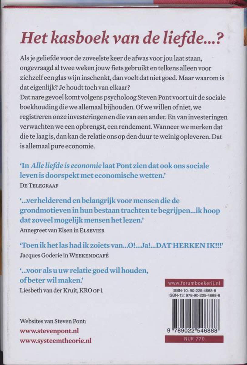 Alle Liefde Is Economie - back cover