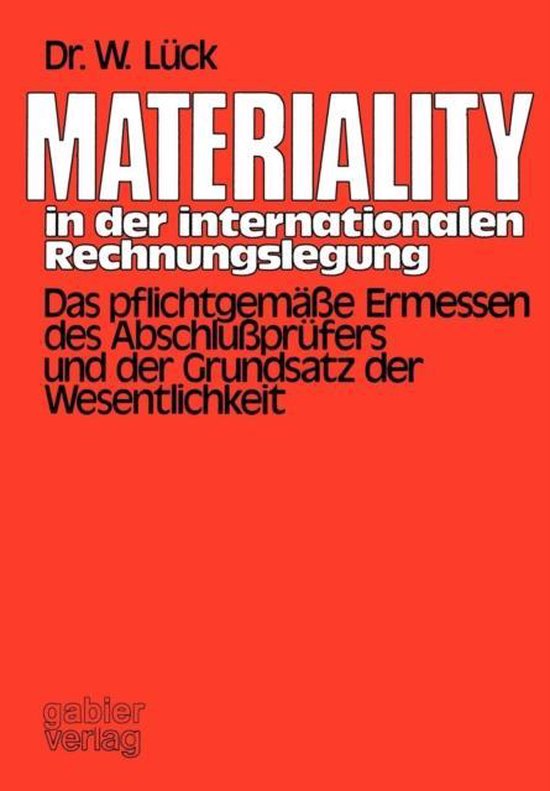 Materiality in der internationalen Rechnungslegung - cover