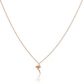 Joboly Flamingo Vogel Zon Zee Vakantie Ketting - Dames - Rosékleurig - 45 cm