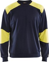 Blaklader FR sweatshirt 3458-1760 - Marine/High Vis Geel - XS