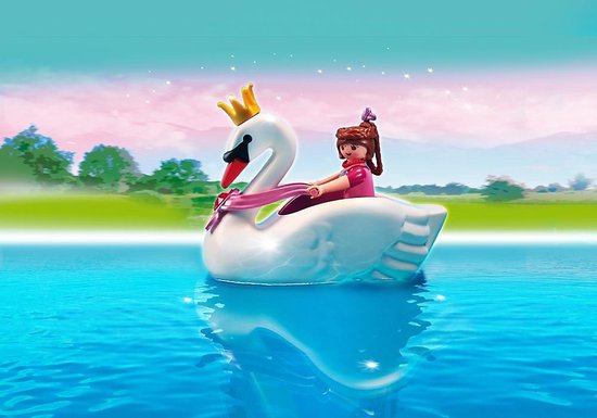 Prinses met zwanenboot / Princesse avec bateau de cygne