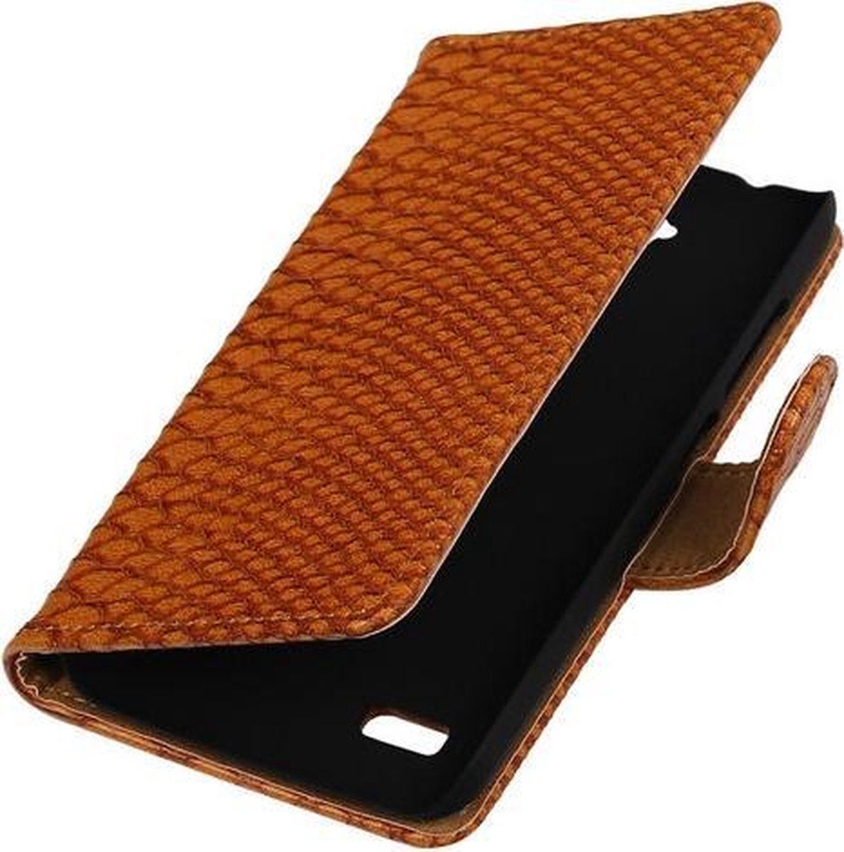Bruin Slang Booktype Huawei Y560 / Y5 Wallet Cover Hoesje