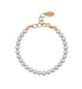 ARLIZI 1140 Parel Armband - Dames - 925 Zilver Roséverguld - 18 cm - 6 mm - Grijs