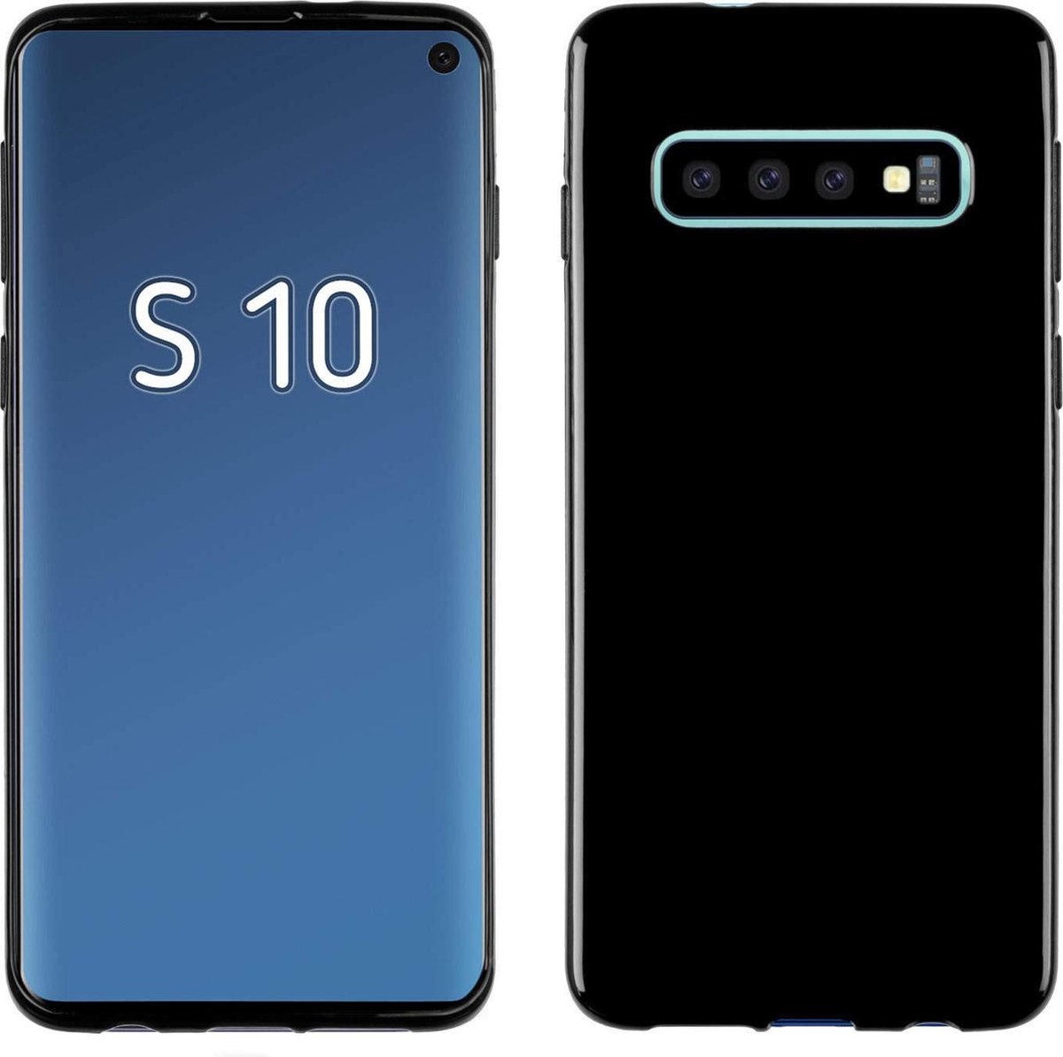 Geschikt voor Samsung Galaxy S10 Hoesje - Siliconen Case Zwart