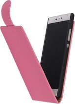 Huawei Ascend G300 - Roze Effen Classic Flipcase Hoesje