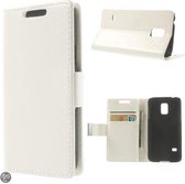 Magnetic Wallet Hoesje Samsung Galaxy S5 Mini wit