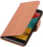 Mobieletelefoonhoesje.nl - Samsung Galaxy A7 2016 Hoesje Slang Bookstyle Licht Roze