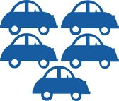 Donker blauwe auto muurstickers - 5 stuks - 16,5x10,5cm