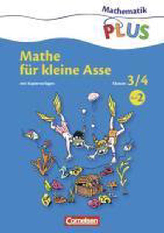 Mathe für kleine Asse 3/4. Kopiervorlagen 2. Livre avec des enfants dessinés qui plongent avec un coffre au trésor et des poissons.