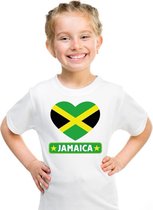 Jamaica hart vlag t-shirt wit jongens en meisjes L (146-152)