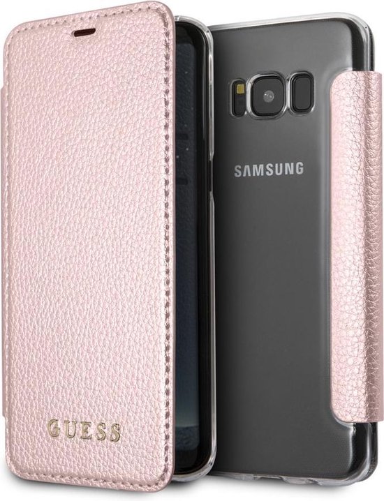 Vijf dutje Speel Samsung Galaxy S8+ hoesje - Guess - Rose goud - Kunstleer | bol.com