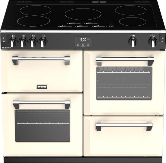 Stoves Richmond S1000 Ei Range-fornuis Inductiekookplaat zones Zwart, Crème A