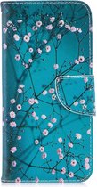 Shop4 - Huawei P Smart 2019 Hoesje - Wallet Case Bloesem Blauw