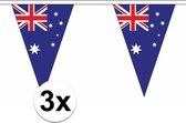 3x Polyester vlaggenlijnen Australie - 5 meter - slingers