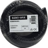 2 meter Elektrofix rubber kabel H05RR-F zwart neopreen, 5 x 2.5mm
