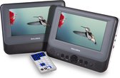 Salora DVP7048TWIN - Portable DVD speler - Draagbare dvd speler - Dvd speler auto - 2 schermen (7 inch) - Accu - USB - SD - Accessoires