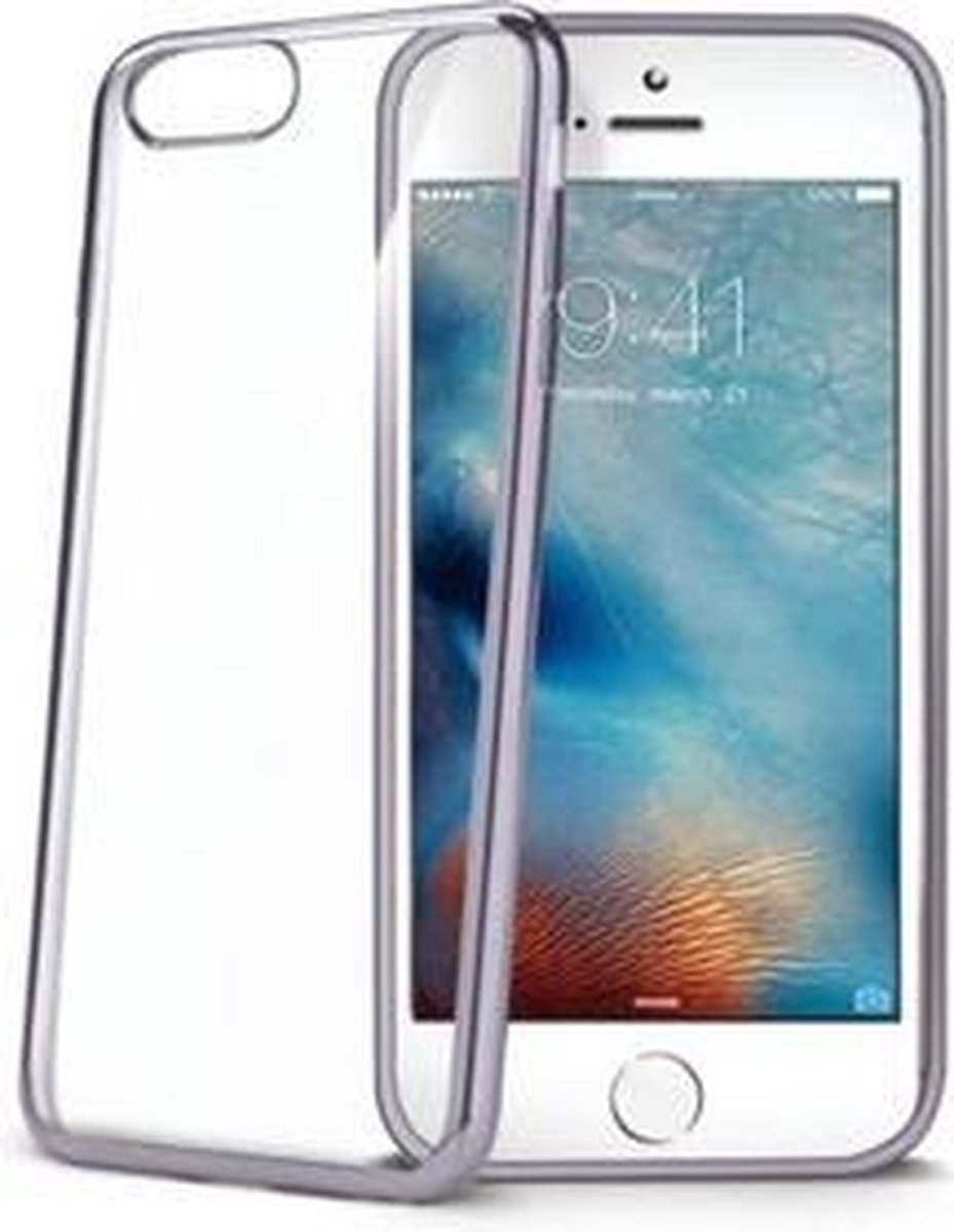 Celly Laser Back cover hoesje - Transparant/Zilver - voor iPhone 7 / 8 / SE (2020/2022)