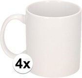4x Onbedrukte witte mok 300 ml - blanco koffiemokken