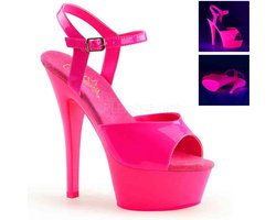 Pleaser - KISS-209UV Sandaal met enkelband - US 8 - 38 Shoes - Roze