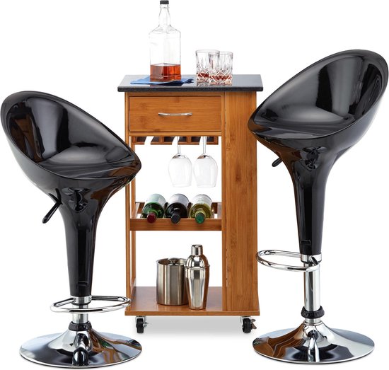 Barkruk Beige Draaibaar - Stof - Zithoogte 74cm - Shannon - Set van 2