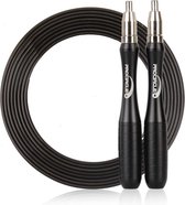 Jobber Sport Springtouw Volwassenen - High Quality Speed Rope - Kogellagers - Metalen handvatten - RVS kabel - Zwart - 300 cm