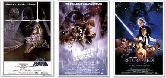 Star Wars posters - Set van 3 verschillende posters - Darth Vader - Yoda - formaat 61 x 91,5 cm
