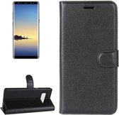 For Samsung Galaxy Note 8 Litchi structuur horizontaal Flip lederen hoesje met houder & Card Slots & Wallet(zwart)