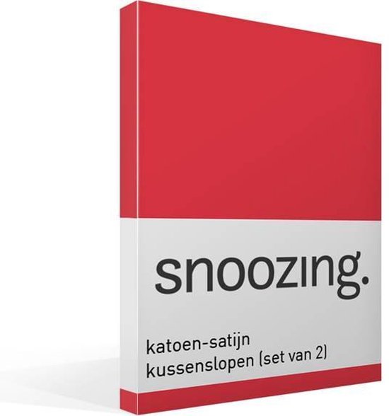 Snoozing - Katoen-satijn - Kussenslopen - Set van 2 - 50x70 cm - Rood