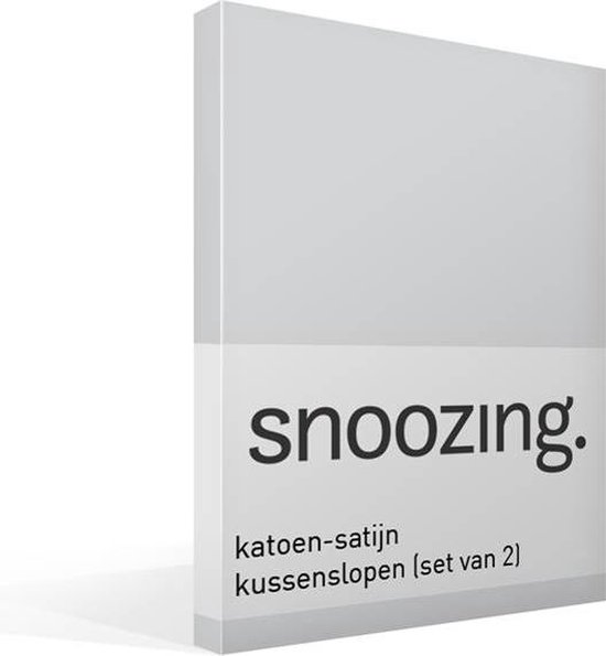 Snoozing - Katoen-satijn - Kussenslopen - Set van 2 - 50x70 cm - Grijs