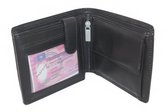 Lederen portemonnee-Billfold C luxe uitvoering zwart
