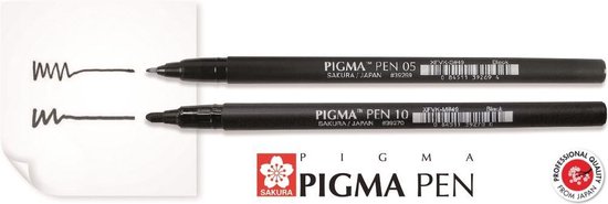 Sakura Pigma Pen 3 stylos noir profond