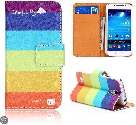 Vete esthetisch herhaling Regenboog Kleurig Bookcase Hoesje Samsung Galaxy S4 mini | bol.com