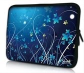 Sleevy 14 laptophoes blauwe bloemen - laptop sleeve - laptopcover - Sleevy Collectie 250+ designs